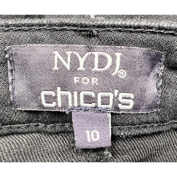 NYDJ For Chico's Bootcut Lift Tuck Tech Black Stretch Jeans Size 10 FITS 34/32 - Picture 11 of 12